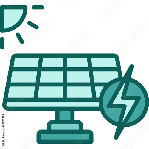Solar Panel Energy solid icon