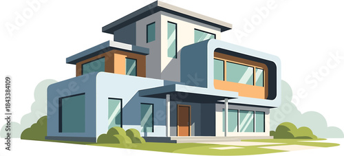 Modern Architectural Residence with Sleek Design and Expansive Windows