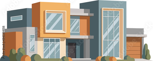 Contemporary Modern House Architecture with Sleek Design and Large Windows