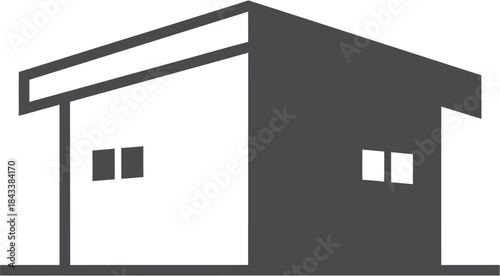 Sleek contemporary building icon, a clean architectural design symbol perfect for real estate, construction, or embodying modern home living spaces and development