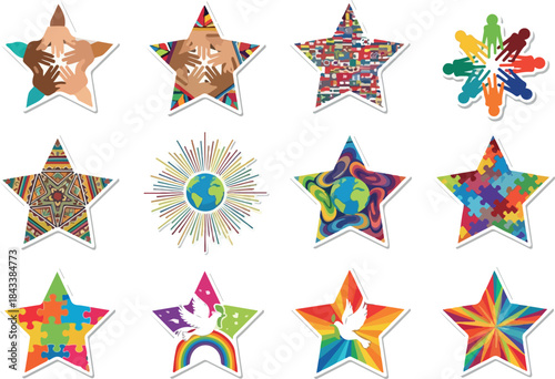 Diversity Stars A Collection of Cultural Unity Icons
