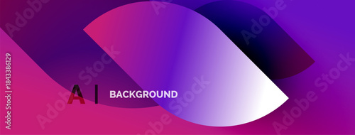Abstract gradient background. Vibrant purple hues blend smoothly. Text reads AI BACKGROUND in white, red letters. Modern design element.