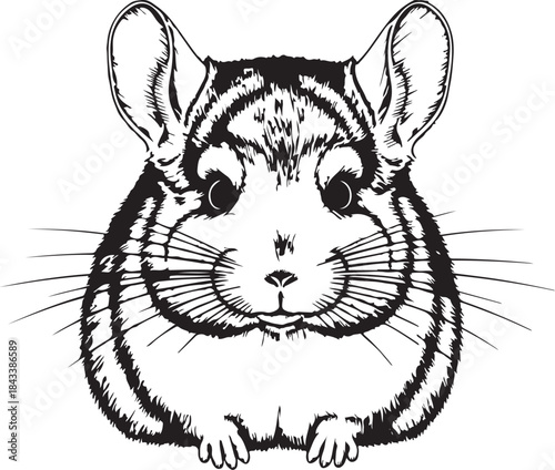 Chinchilla vector graphic illustration animal pet small cute fluffy rodent art