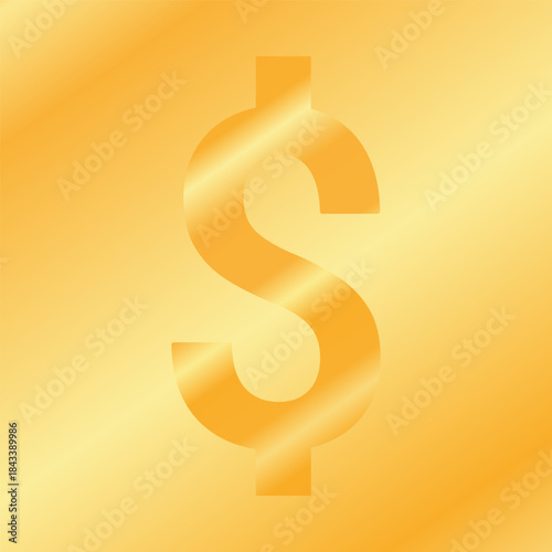 Shiny golden 3D dollar sign icon vector illustration concept for money, finance, business, and currency