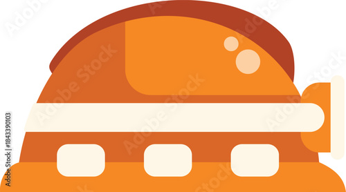 Cartoon astronaut helmet with antenna on side floating in the space