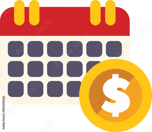 Minimalist illustration showing the concept of recurring payment, salary or invoice date