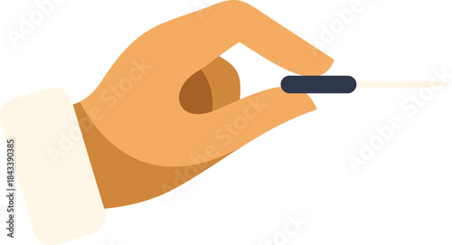 Doctor hand holding acupuncture needle, traditional chinese medicine treatment illustration