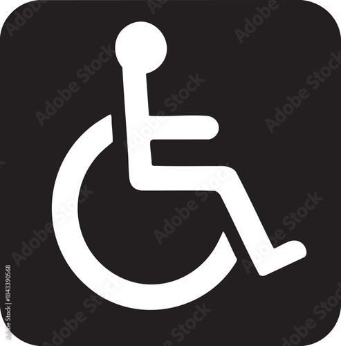 wheelchair accessibility icon symbol illustration isolated on white background for disability access signage