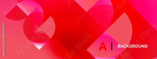 Abstract red design. Overlapping shapes create dynamic visual effect. Gradient hues add depth, modern aesthetic.