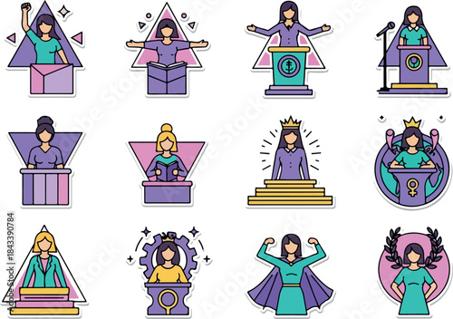 Empowering Women A Collection of Feminist Icon Illustrations