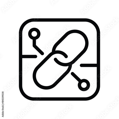 Minimalist link and connection icon symbolizing network integration, connectivity, and digital linking concepts