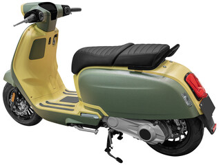 Bilder mit Rahmen Roller Grüner Retro-Roller mit gelbem Akzent  © Ratchapon