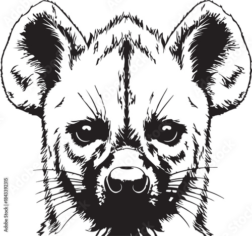 Hyena vector portrait animal wild carnivore mammal graphic illustration design