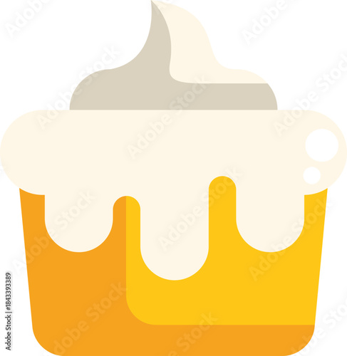 Delicious cupcake with dripping frosting, perfect for satisfying sweet cravings