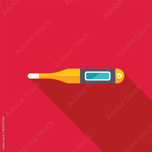 Electronic thermometer measuring body temperature, healthcare and medical concept