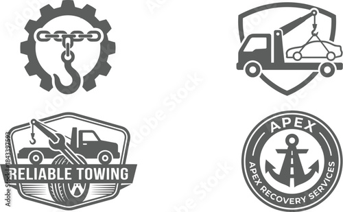 Towing Company Logo Vector Design on White Background