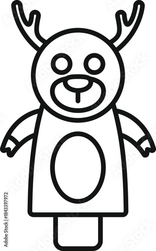 Smiling deer hand puppet bringing festive cheer to christmas celebrations