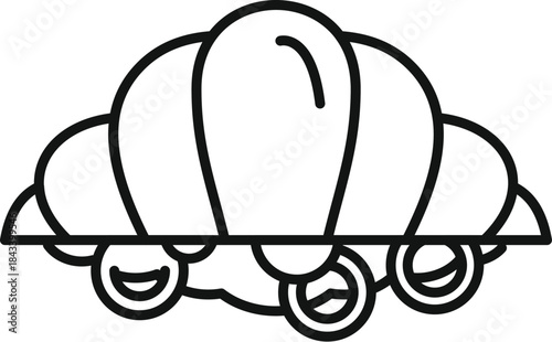Croissant shaped vehicle gliding on wheels, presenting a futuristic concept of personal transportation