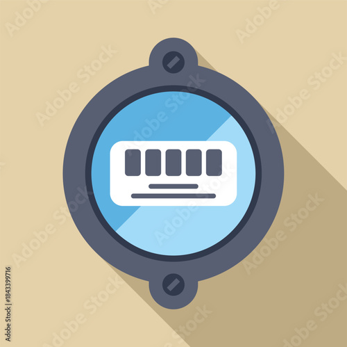 Round electric meter with indicator lights and digital display showing energy consumption data