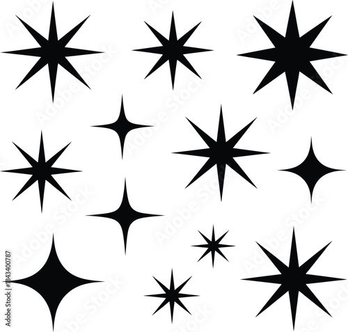Black and white stars