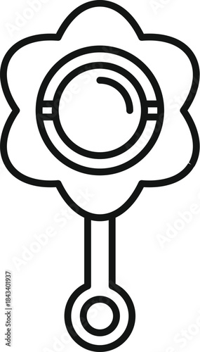 Beanbag rattle with flower shaped top holding a ball inside is making a pleasant sound for a baby