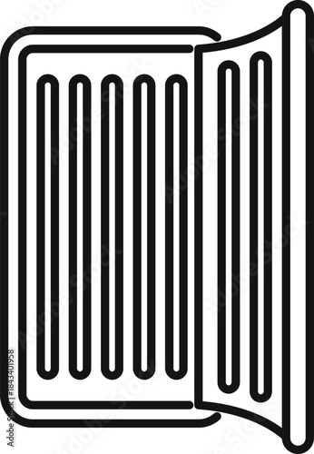 Open car roof box is waiting for travel items, isolated on white background