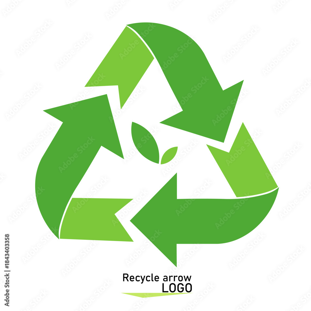 Obraz premium recycle symbol on green background