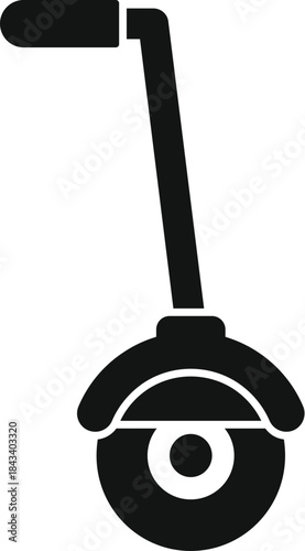 Black silhouette of an electric unicycle, perfect for modern urban mobility