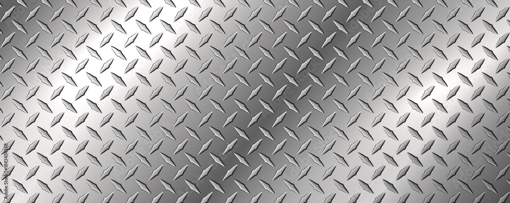 Photos Diamond plate pattern background, silver steel metal sheet texture banner