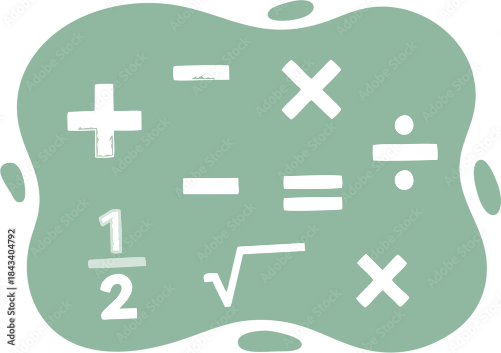 Obraz premium Mathematical Symbols and Operations Illustration for Education and Learning Concepts