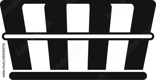 Black and white clothes basket for washing and sorting