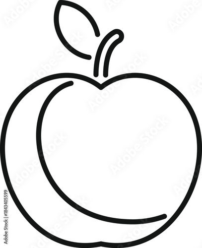 Stylized apple vector icon representing healthy eating and fruit