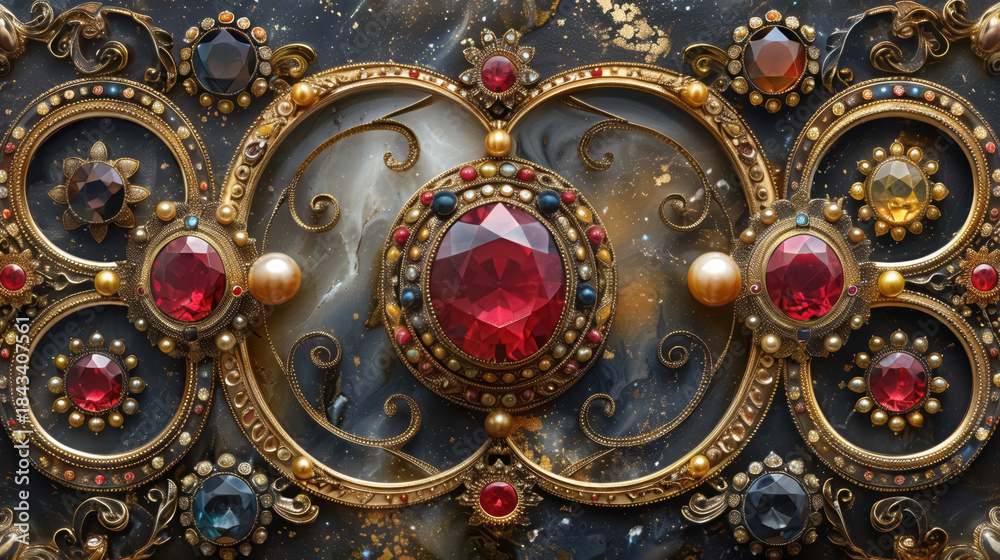 Obraz premium A stylish abstract design featuring vibrant gemstones