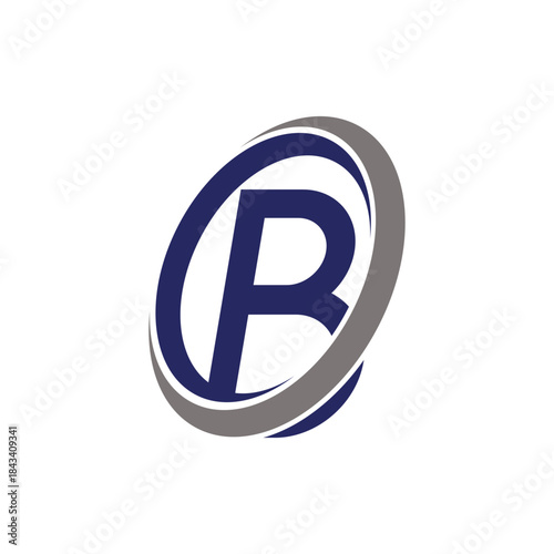 letter B and oval logo design