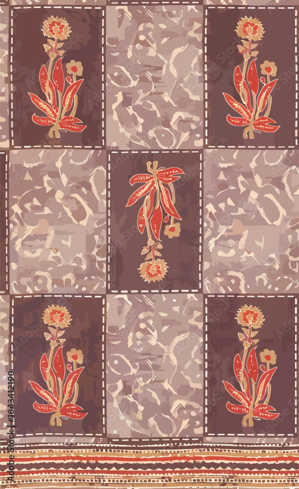 Fototapeta premium ajrak allover dizital vector design with high quality