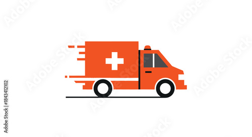 Orange ambulance icon