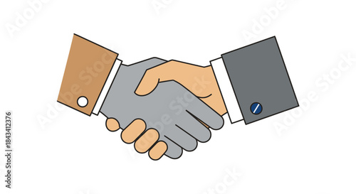 Line art of a handshake