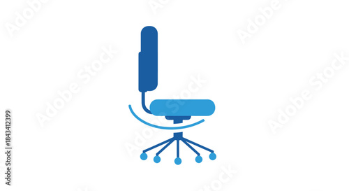 Graphic, blue office chair icon