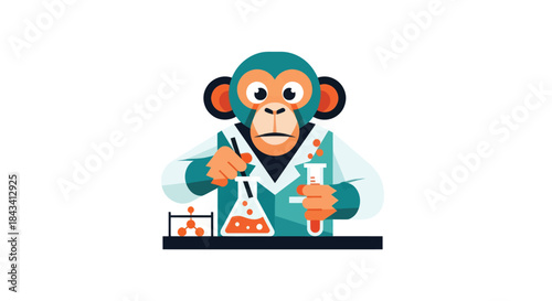 Scientist monkey doing experiments