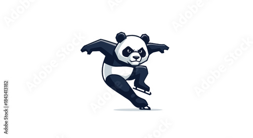 Panda ice skating