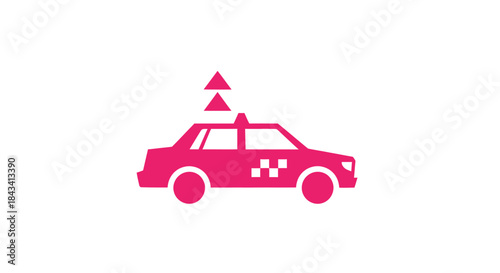 Pink taxi outline