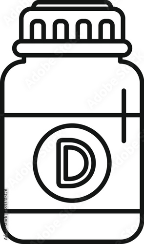 Supplement bottle containing vitamin d for health and daily nutrition