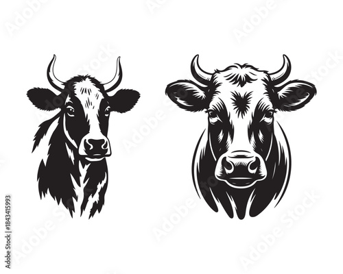 cow head silhouette, dairy cow silhouette, cow face vector design illustration set collection, cow head silhouette, cow face silhouette, cow head vector, cow face vector, cattle head silhouette, 