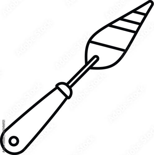 Palette knife icon representing art, creativity, and painting