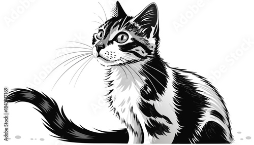 vector illustration of a cat