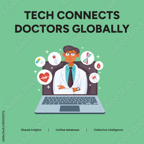 Tech connects doctors globally through online database, facilitating shared insights and collective intelligence in healthcare and medical collaboration