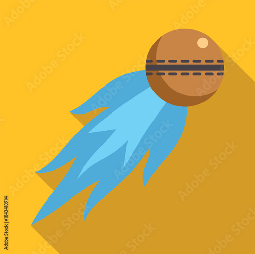 Cricket ball icon illustrating speed and rapid movement on a plain background