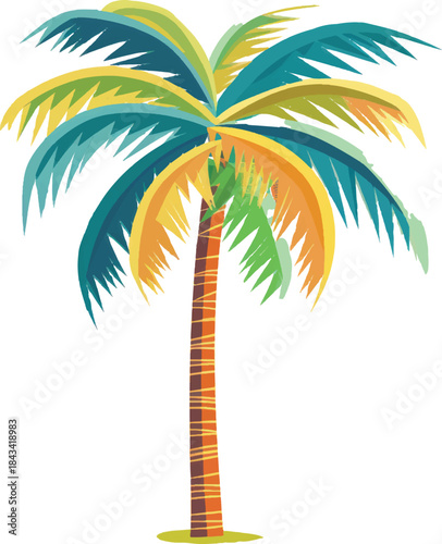 Tropical Palm Tree Vector Illustration
