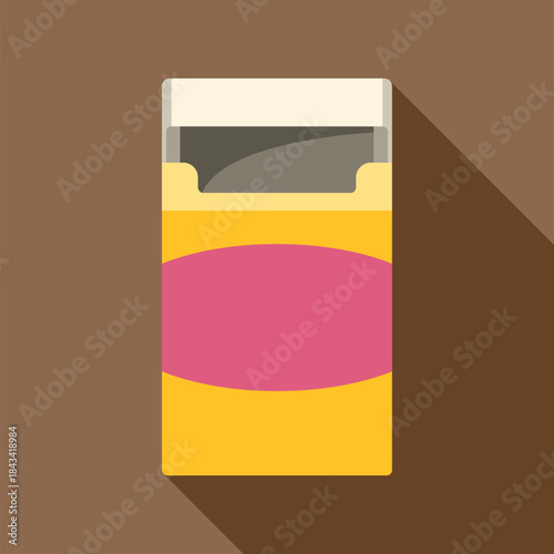 Open pack of cigarettes with a pink label, representing smoking and addiction
