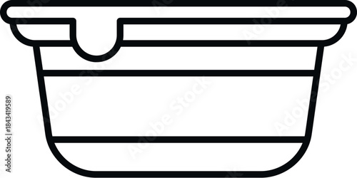 Plastic food container with a lid, illustrating meal prep or takeout packaging